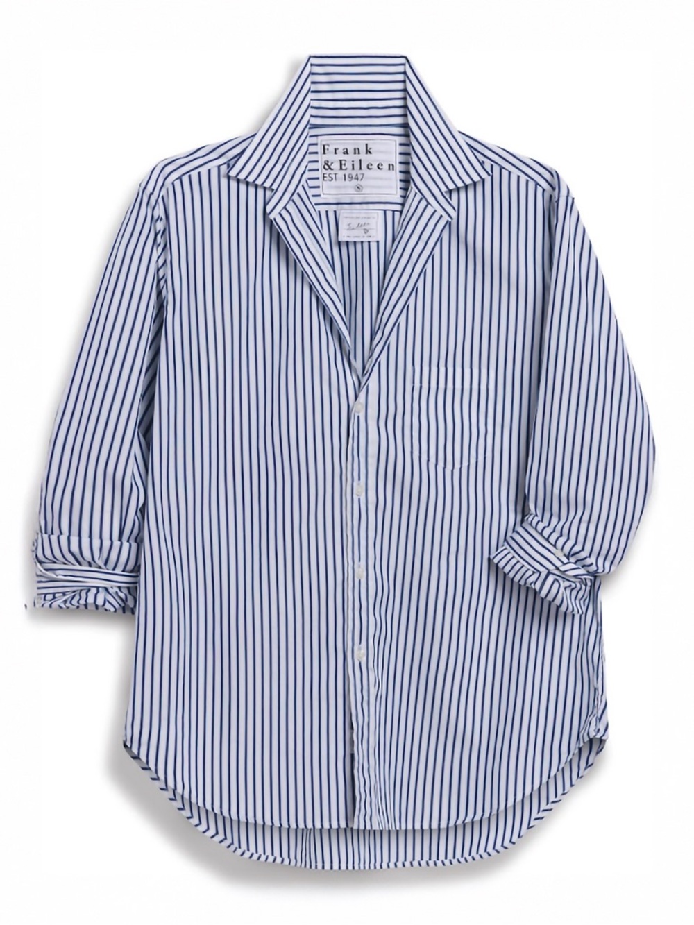 Frank & Eileen Eileen Relaxed Button-Up Shirt Navy Stripe Size S